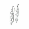 Ladies' 14K White 1 3/8 CTW Diamond Round 3 Stone Earring